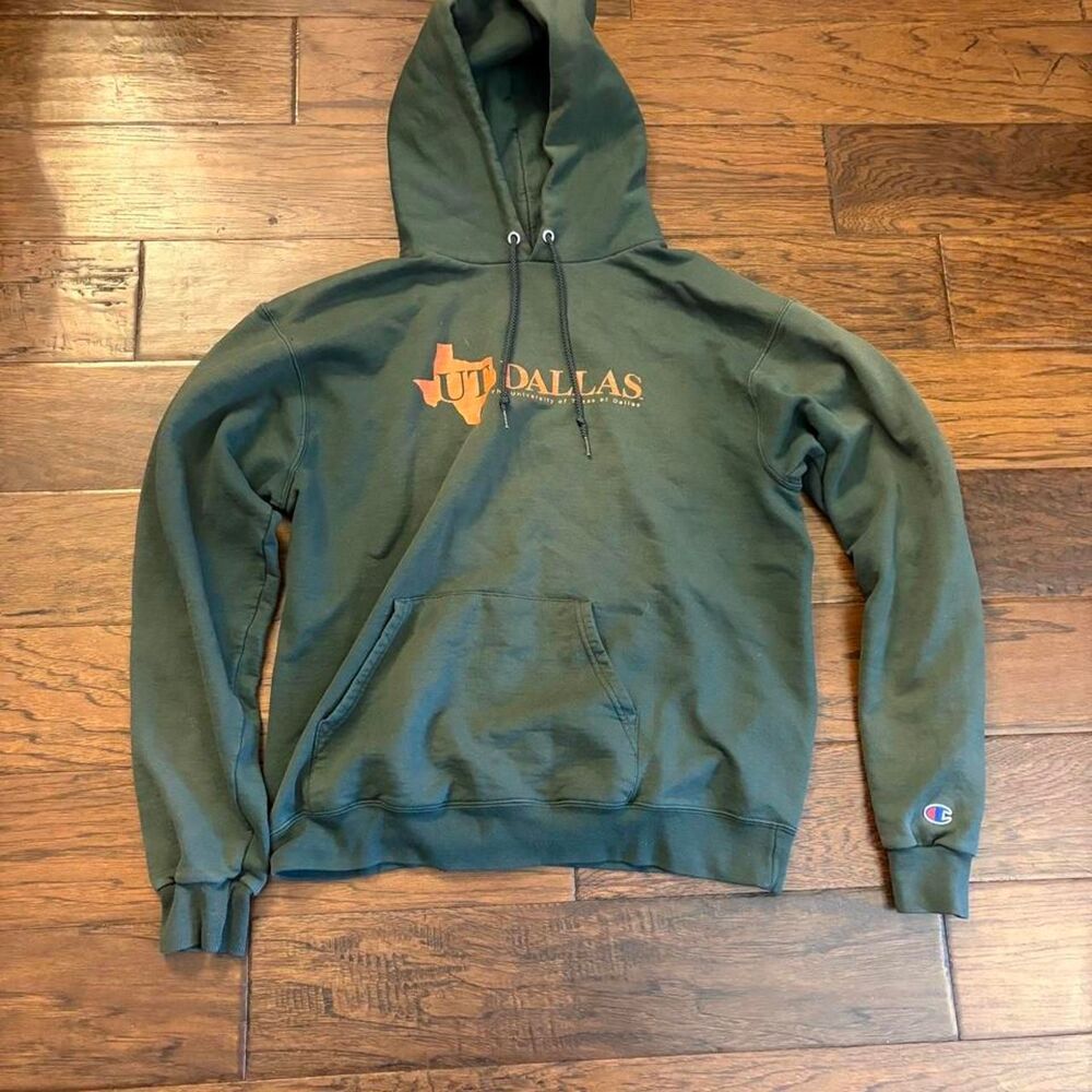 Champion Men's Green and Khaki Hoodie
